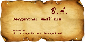 Bergenthal Amázia névjegykártya